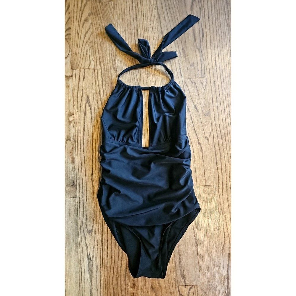 B2PRITY Retro Haulter Slimming Tummy Control One-Piece Swimsuit Women's Size Med